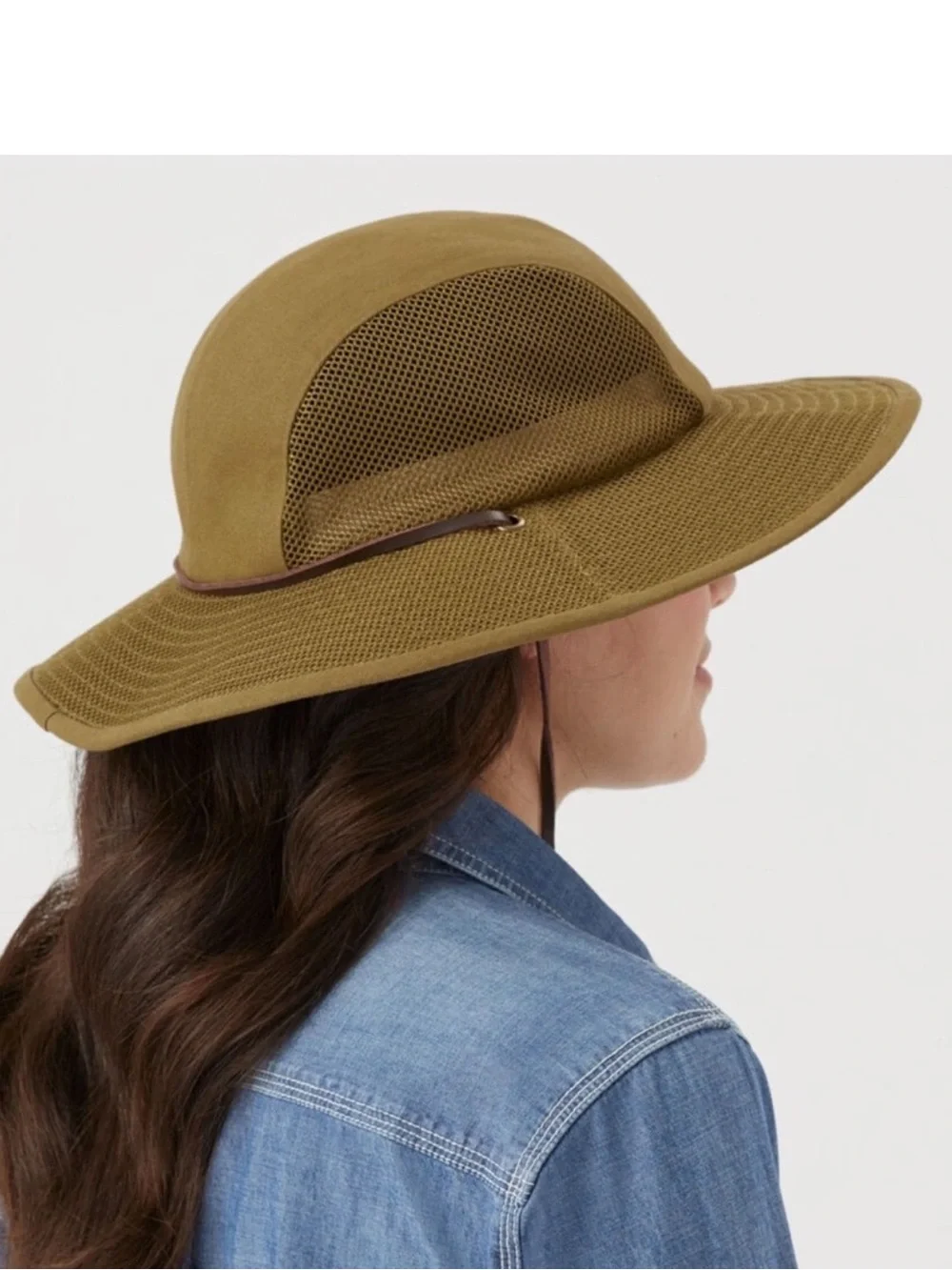 Duluth Wide Brim Sun Hat with Chin Strap - Brown Size Small
